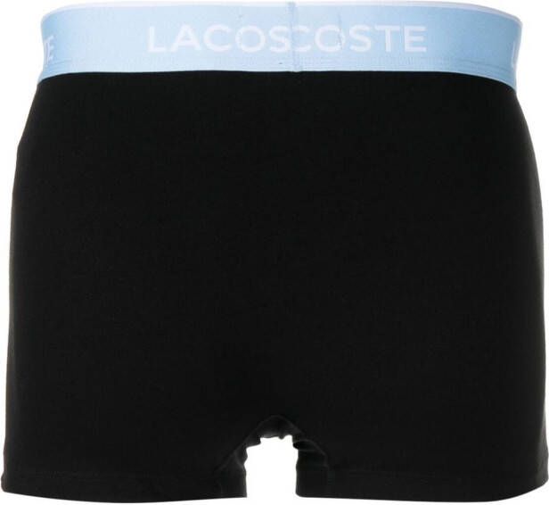 Lacoste Drie boxershorts met logoband Zwart