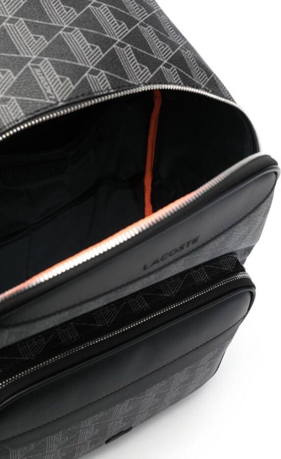 Lacoste Rugzak met monogramprint Zwart