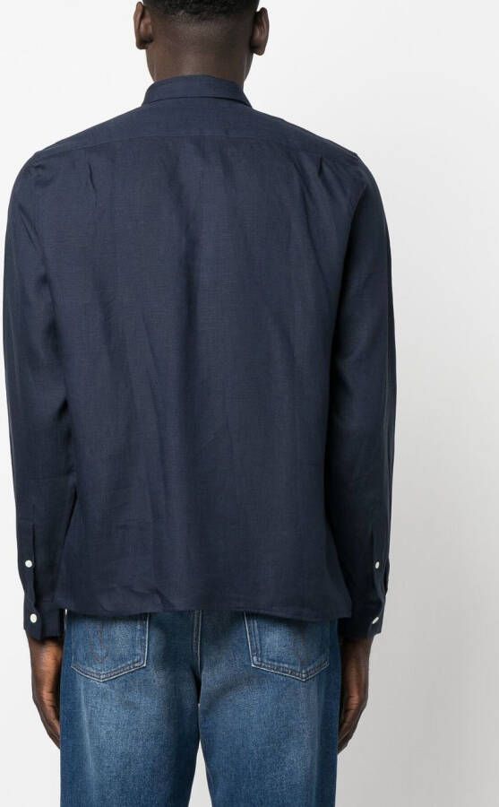 Lacoste Overhemd met geborduurd logo Blauw