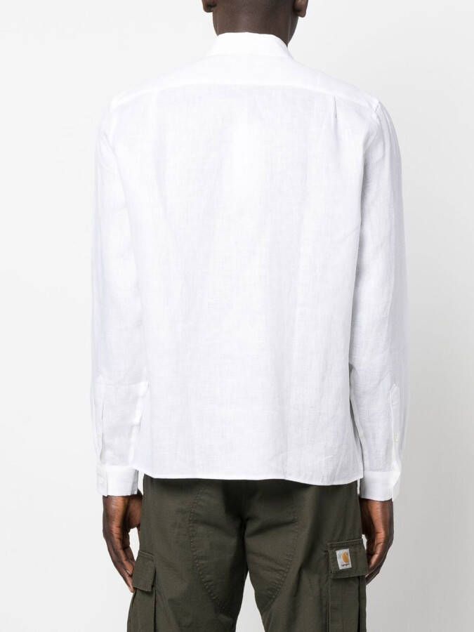 Lacoste Overhemd met geborduurd logo Wit
