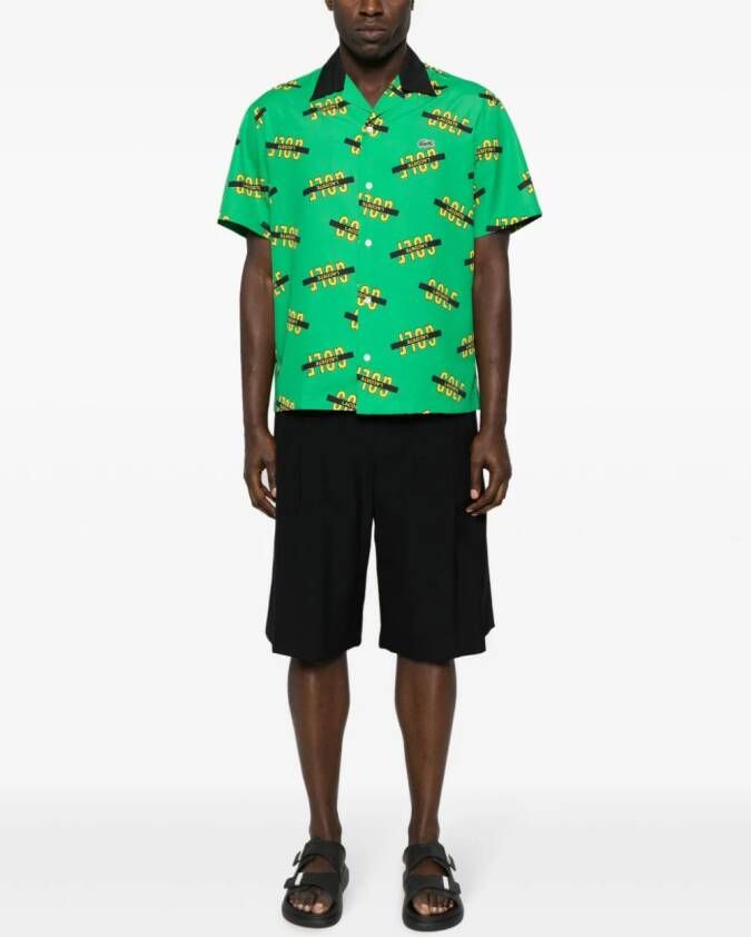 Lacoste Overhemd met korte mouwen en logoprint Groen