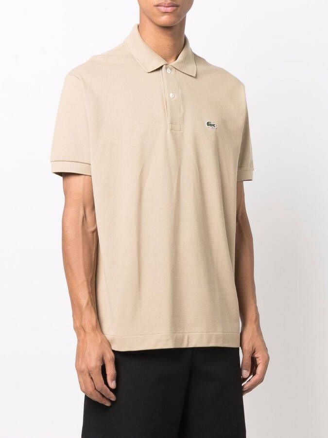 Lacoste Poloshirt met geborduurd logo Beige