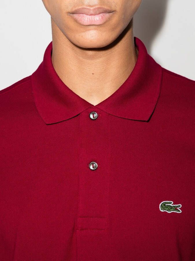 Lacoste Poloshirt met geborduurd logo Rood