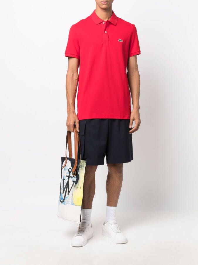 Lacoste Poloshirt met logopatch Rood