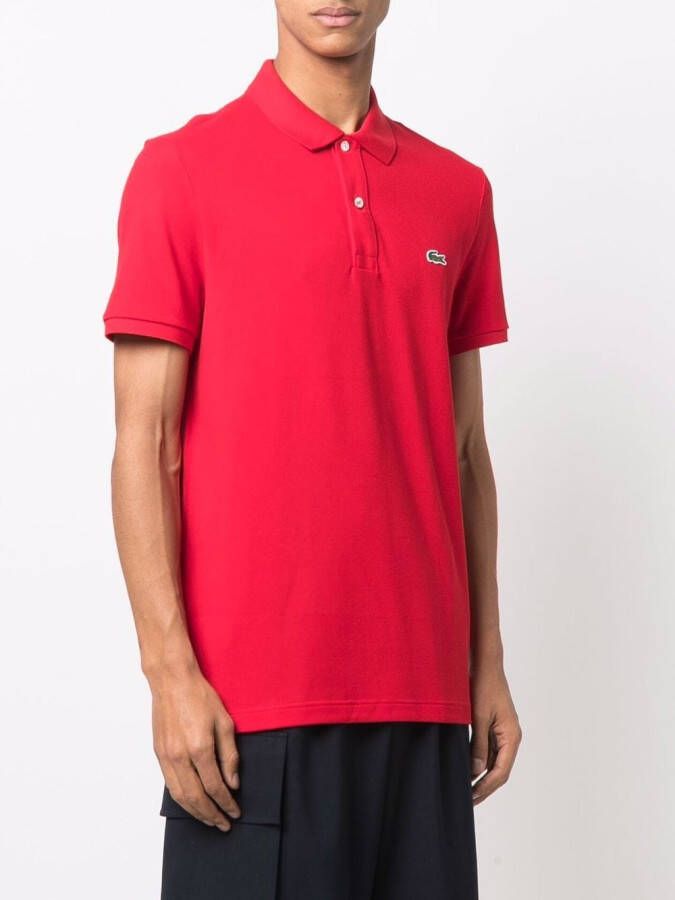 Lacoste Poloshirt met logopatch Rood