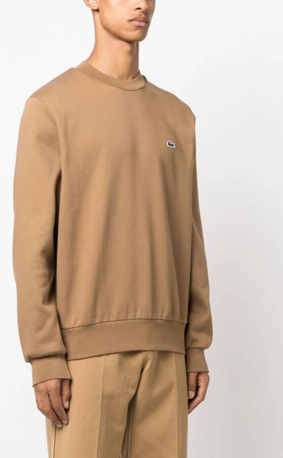 Lacoste Sweater met logopatch Bruin