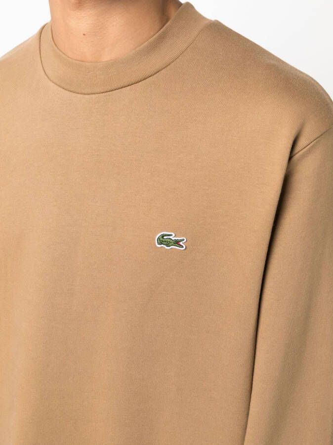 Lacoste Sweater met logopatch Bruin