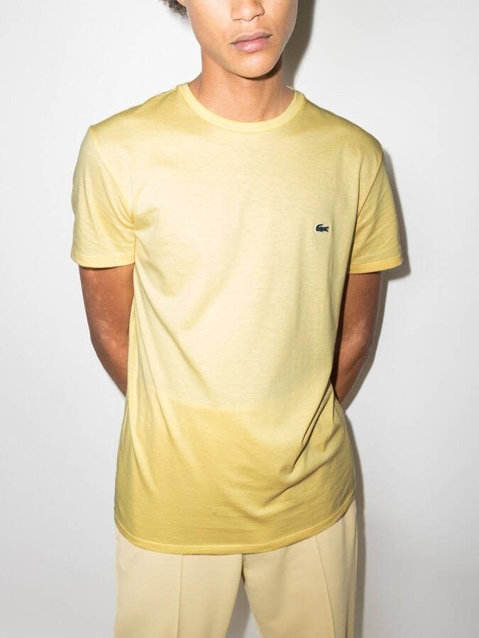 Lacoste T-shirt met logopatch Geel