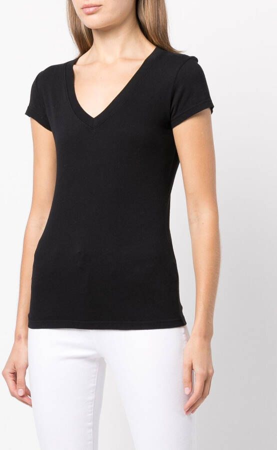 L'Agence T-shirt met V-hals Zwart