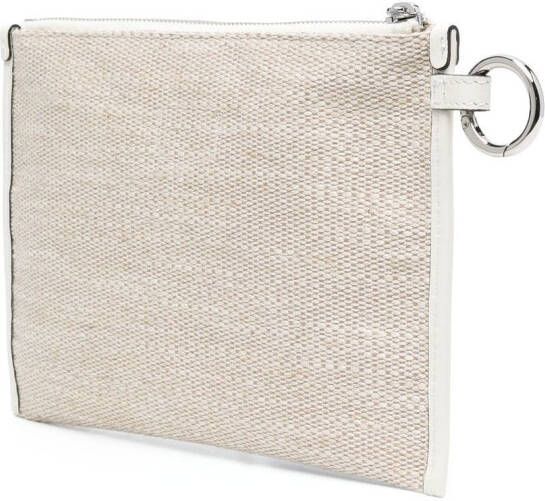 Lancel Clutch met logoprint Beige