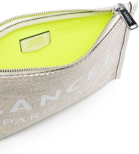 Lancel Clutch met logoprint Beige