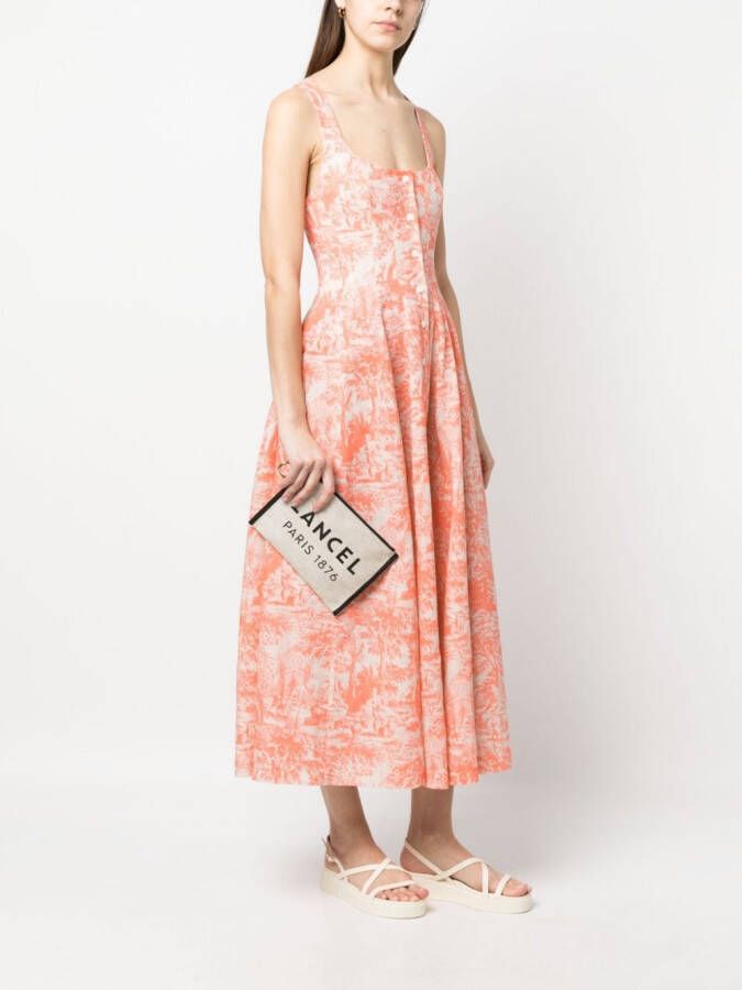 Lancel Clutch met logoprint Beige