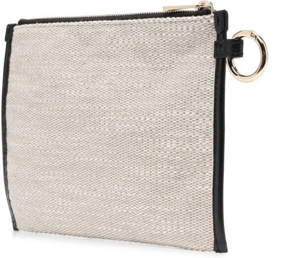 Lancel Clutch met logoprint Beige