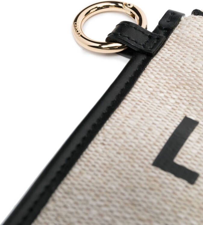 Lancel Clutch met logoprint Beige