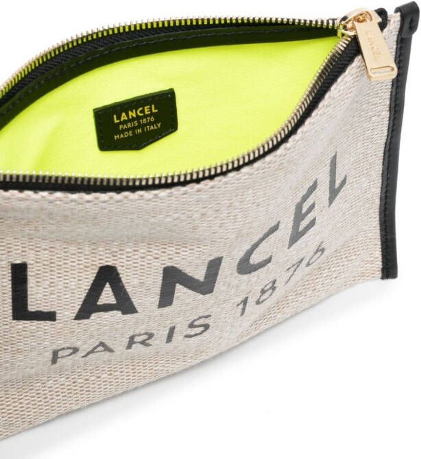 Lancel Clutch met logoprint Beige