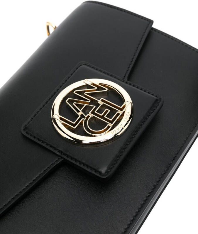 Lancel Schoudertas met logoplakkaat Zwart