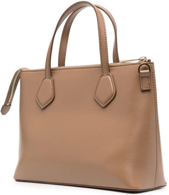 Lancel Shopper met logo-reliëf Bruin
