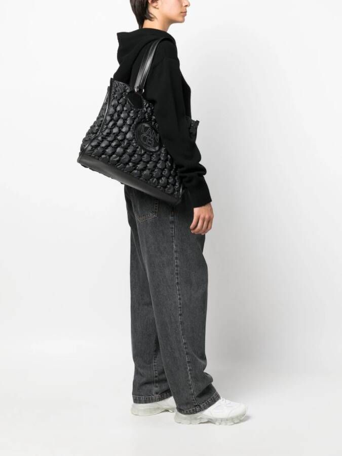 Lancel Summer shopper met bubbelpatroon Zwart