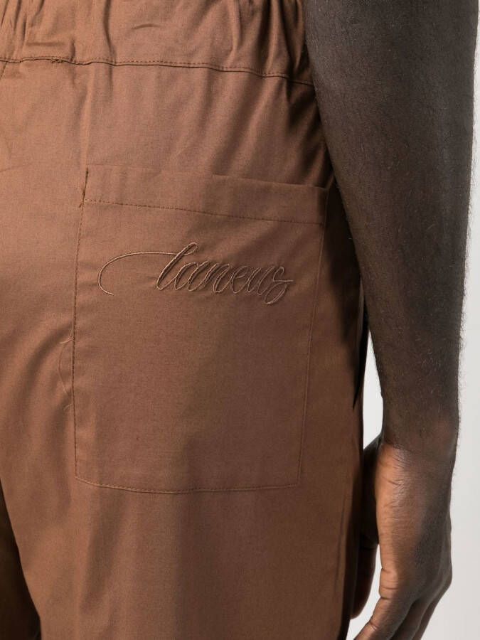 Laneus Broek met toelopende pijpen Bruin