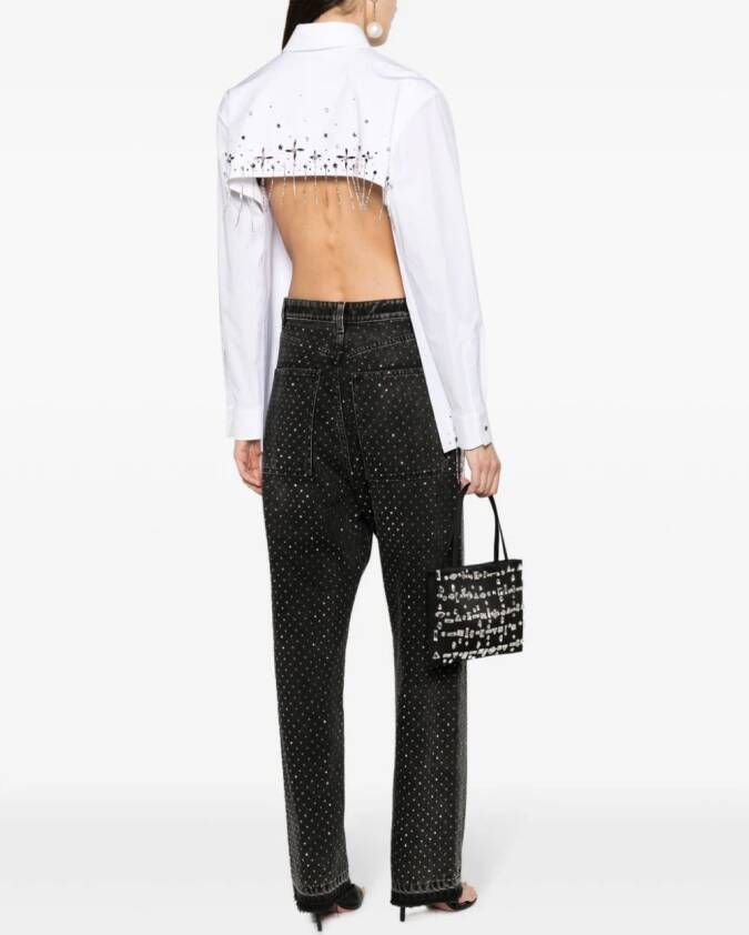 Laneus Jeans met stras Zwart