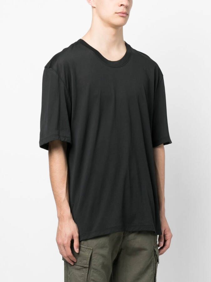 Laneus T-shirt met ronde hals Zwart