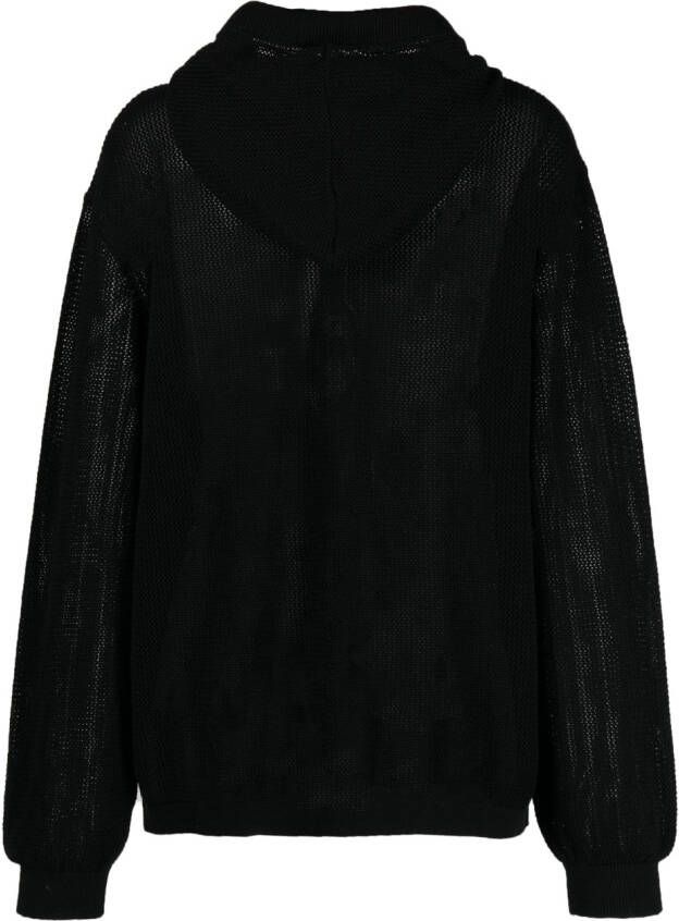 Laneus Gehaakte hoodie Zwart