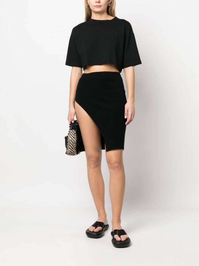Laneus Asymmetrische midi-rok Zwart