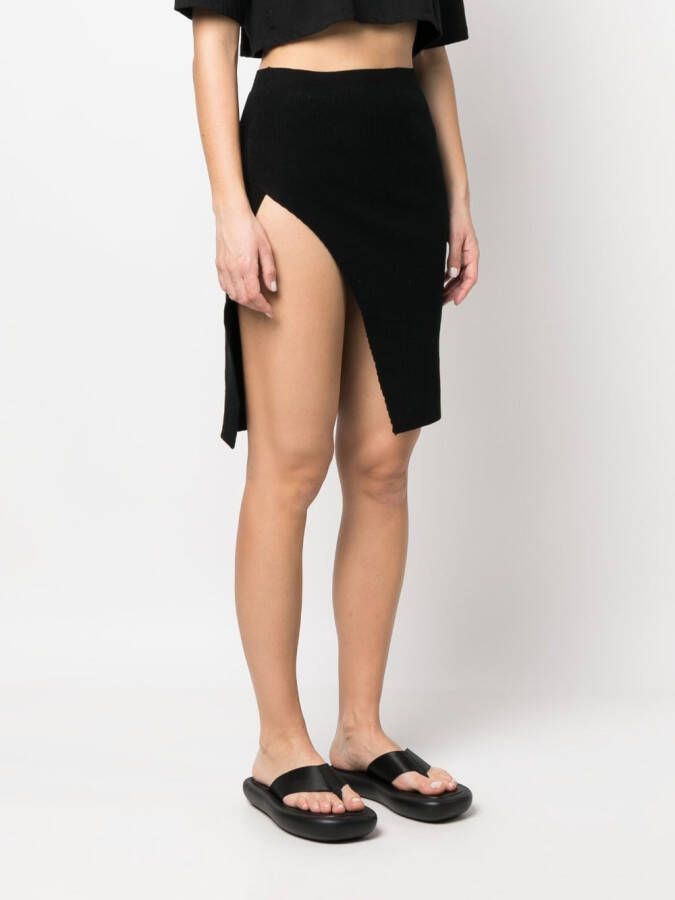 Laneus Asymmetrische midi-rok Zwart