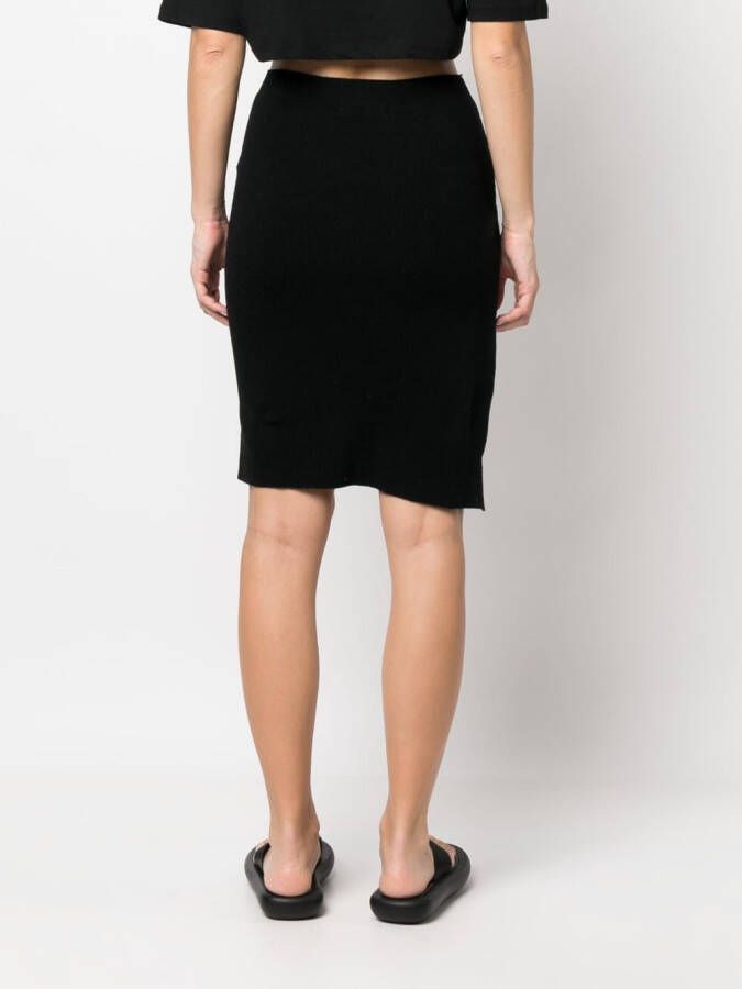 Laneus Asymmetrische midi-rok Zwart