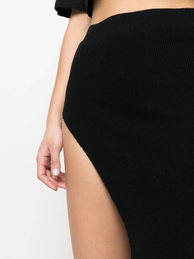 Laneus Asymmetrische midi-rok Zwart