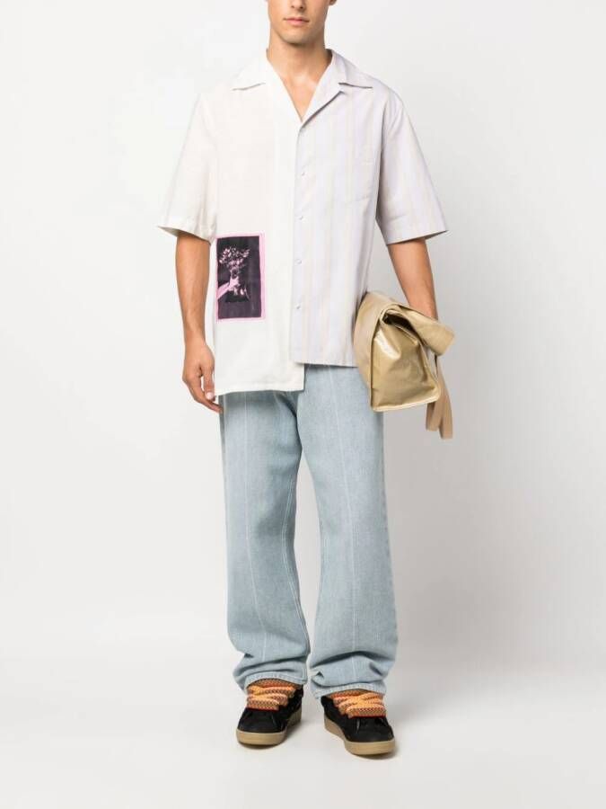 Lanvin Overhemd met patchwork Beige