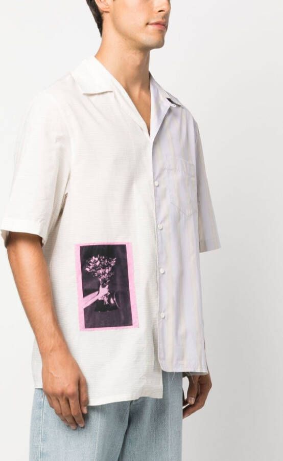 Lanvin Overhemd met patchwork Beige