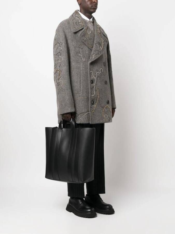 Lanvin Ballade North South leren shopper Zwart