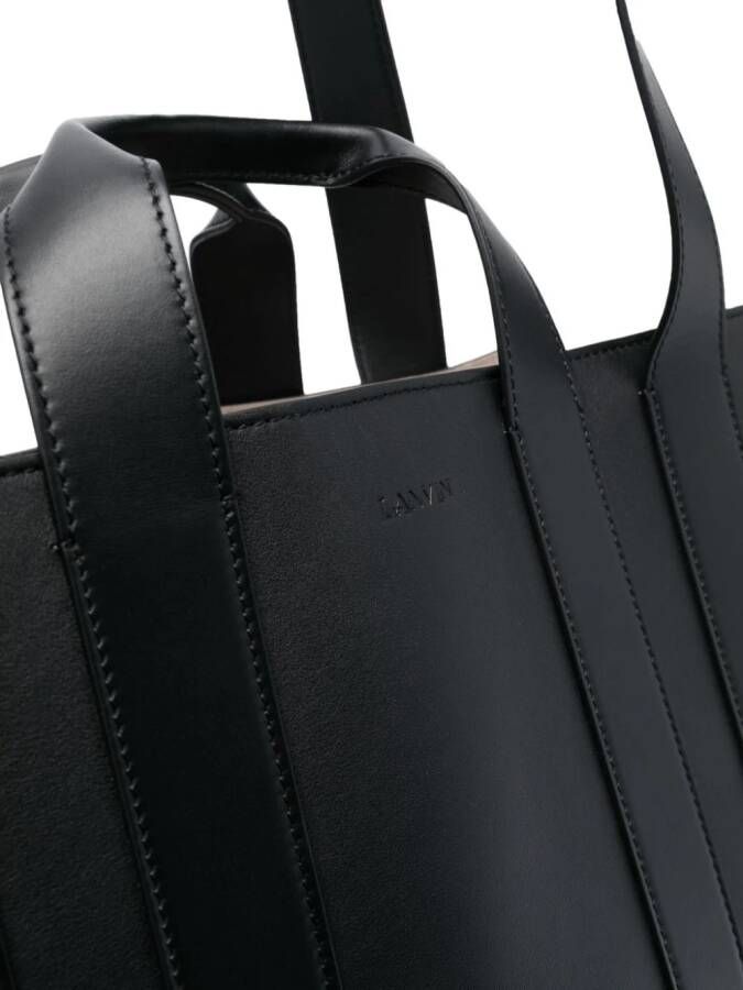 Lanvin Ballade North South leren shopper Zwart