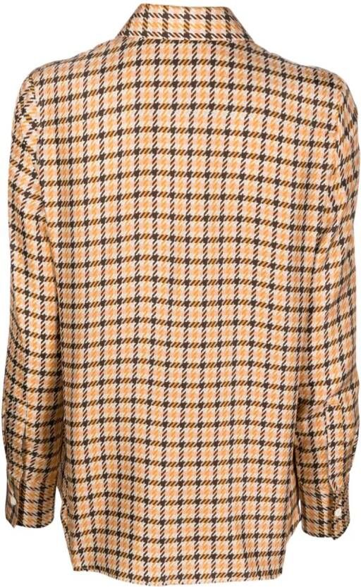 Lanvin Blouse met pied-de-poule print Oranje