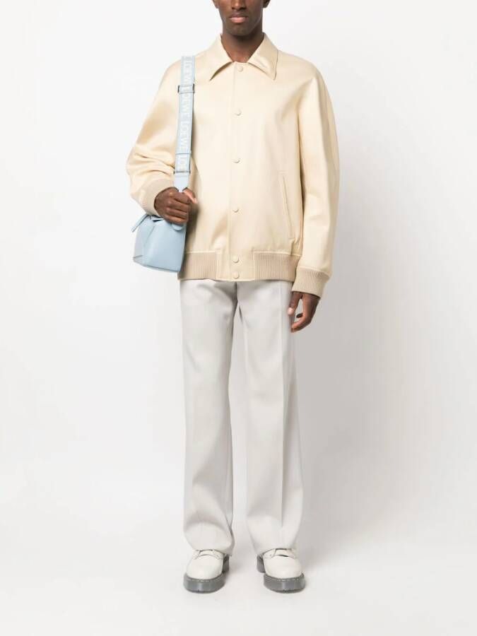 Lanvin Bomberjack met puntige kraag Beige