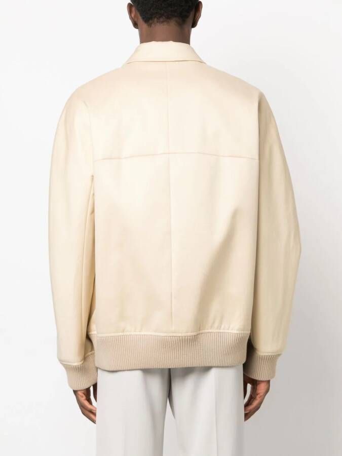 Lanvin Bomberjack met puntige kraag Beige