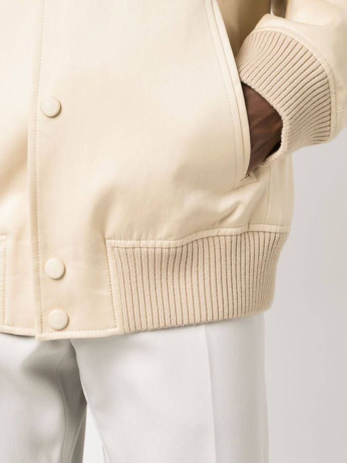 Lanvin Bomberjack met puntige kraag Beige