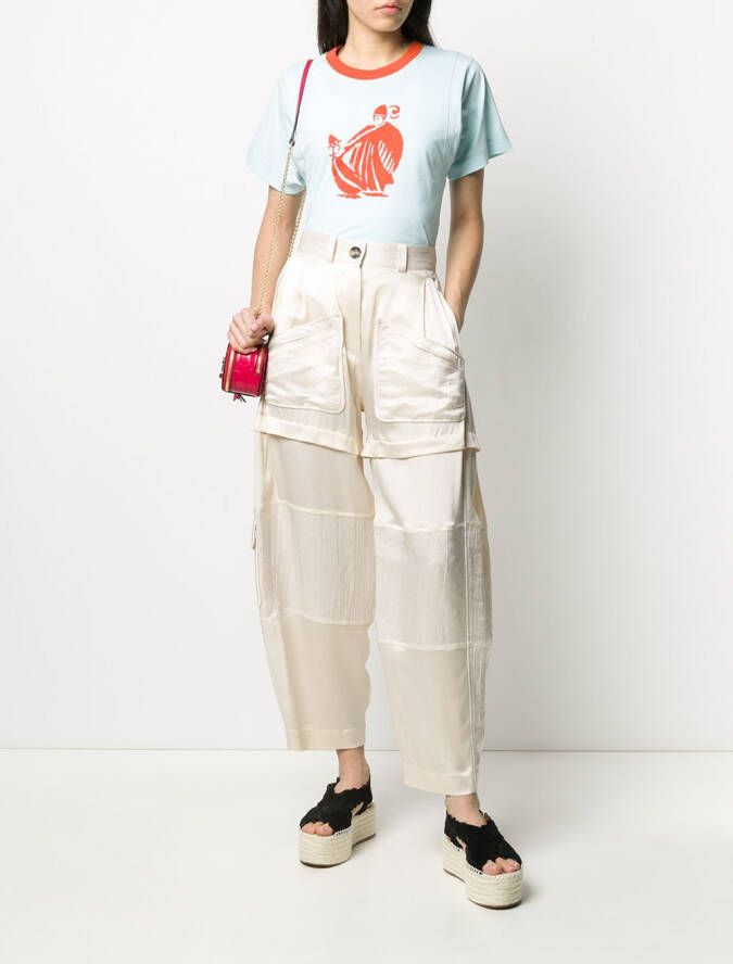 Lanvin Broek met wijde pijpen Beige