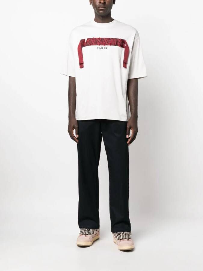 Lanvin T-shirt met geborduurd logo Grijs