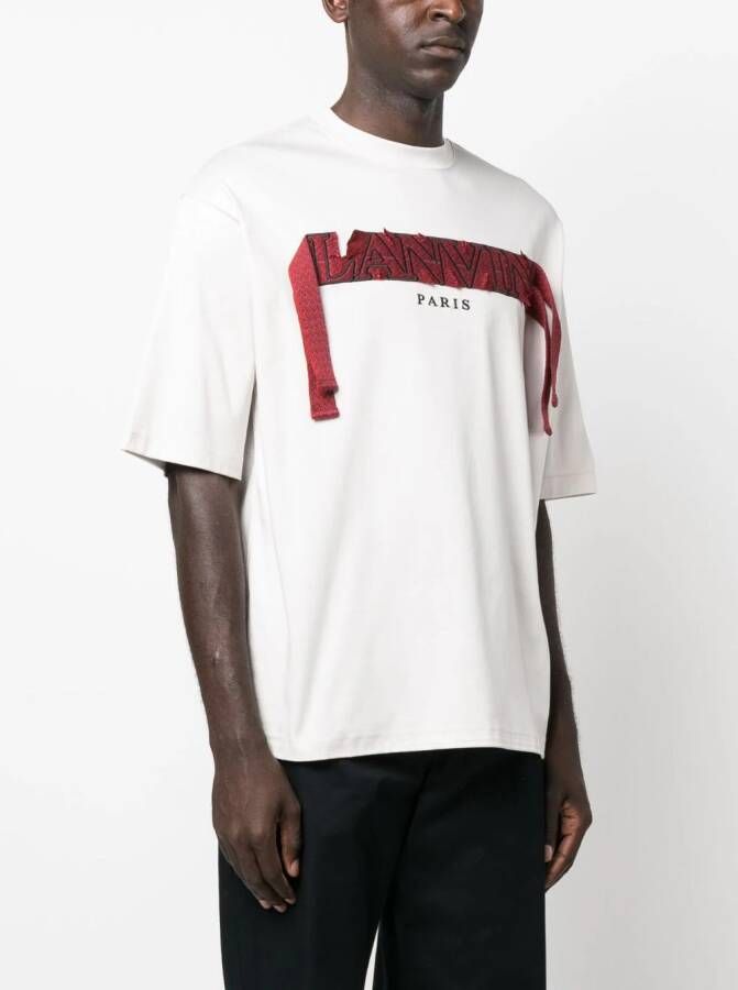 Lanvin T-shirt met geborduurd logo Grijs