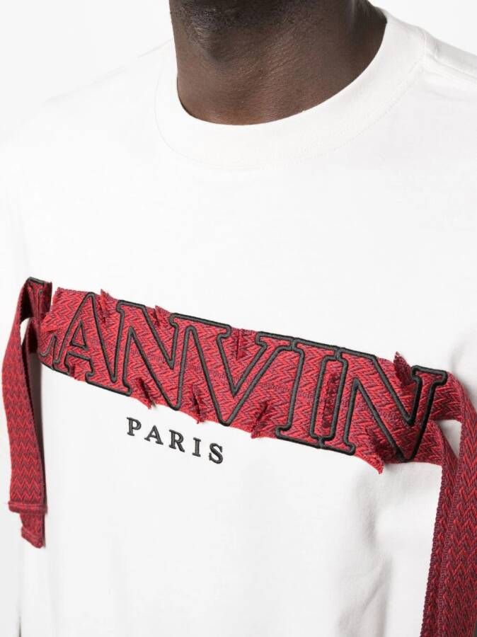 Lanvin T-shirt met geborduurd logo Grijs