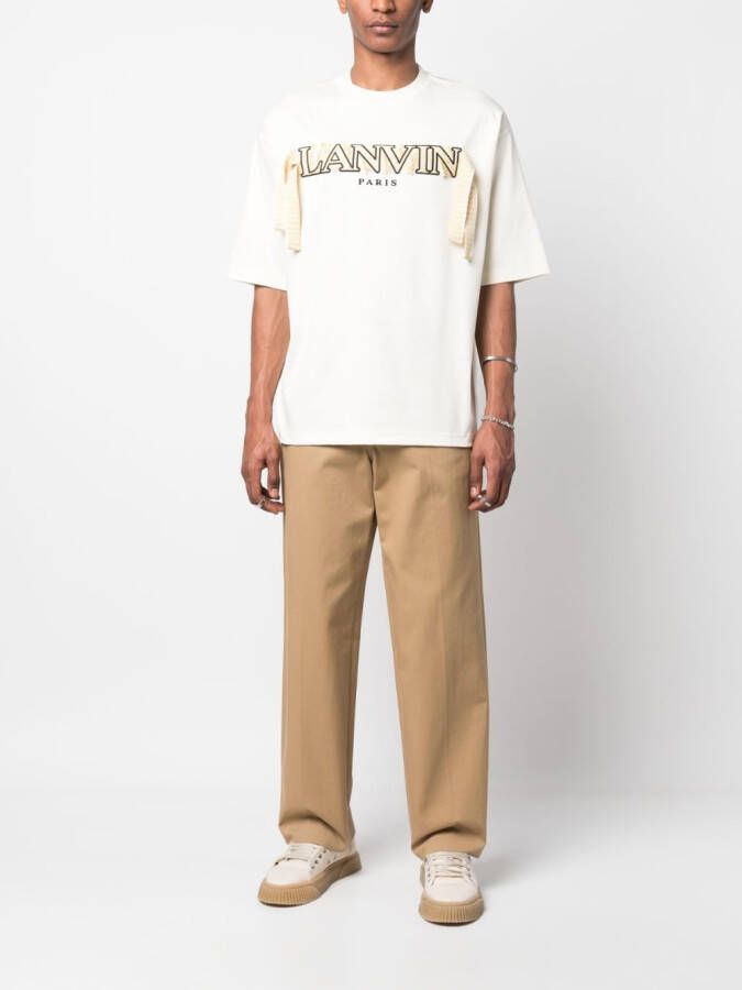 Lanvin T-shirt met borduurwerk Beige