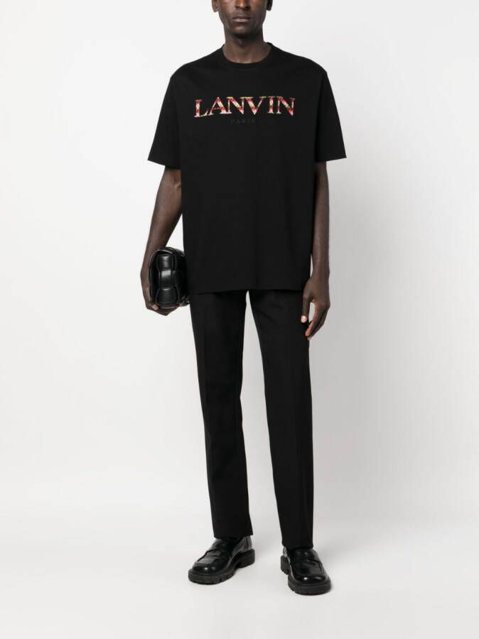Lanvin T-shirt met geborduurd logo Zwart