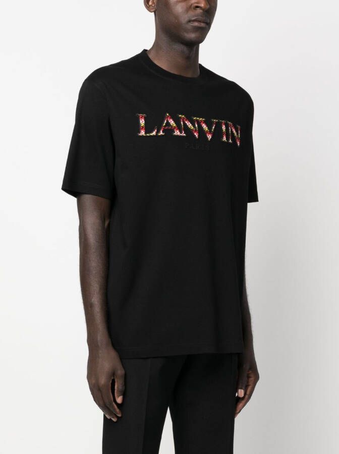 Lanvin T-shirt met geborduurd logo Zwart