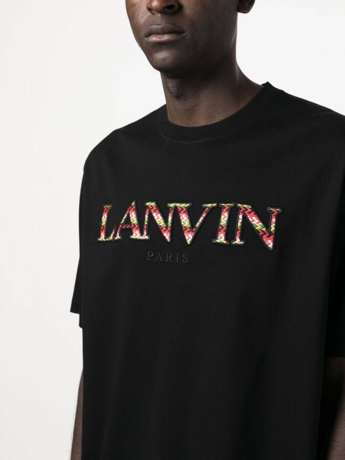 Lanvin T-shirt met geborduurd logo Zwart