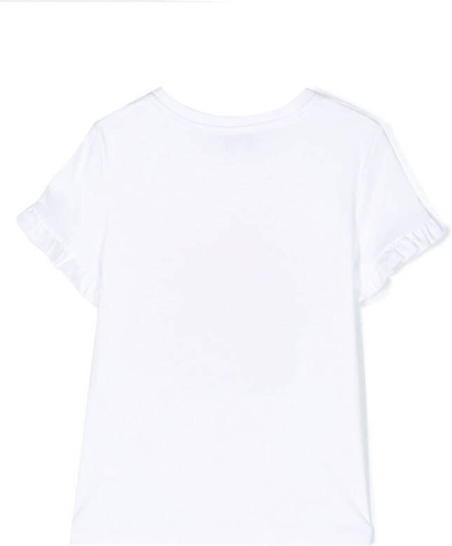 Lanvin Enfant T-shirt met bloemenprint Wit