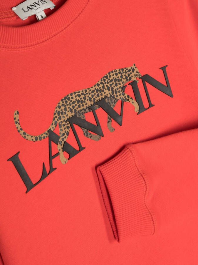Lanvin Enfant Sweater met logoprint Rood