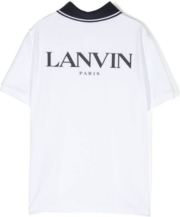 Lanvin Enfant Poloshirt met logoprint Wit
