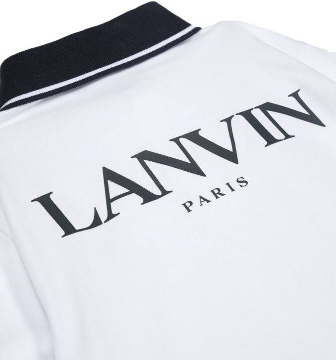 Lanvin Enfant Poloshirt met logoprint Wit